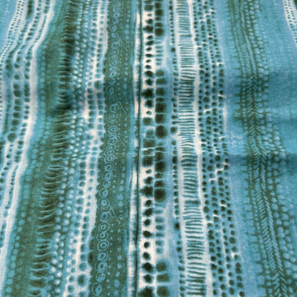 JoAnn Keepsake Calico Cotton Quilting Fabric Blue Green Multi Print 38" x 42"
